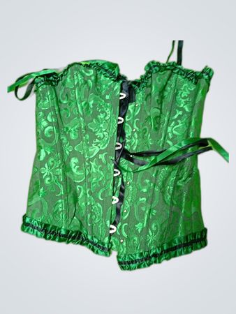 Green Lace-Up Corset Top