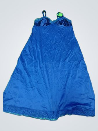 Blue Satin Slip Dress