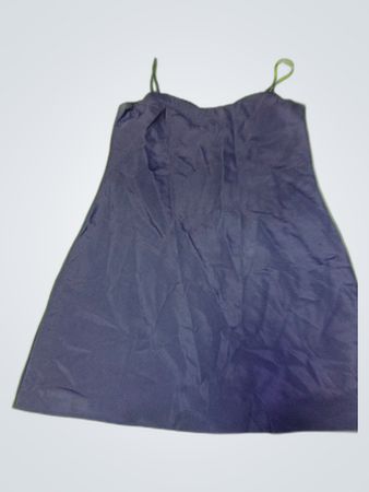 Navy Blue Satin Slip Dress