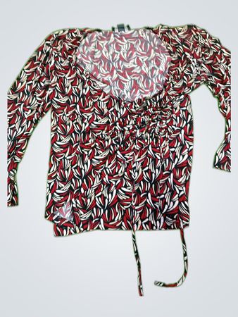 Mango Printed Sheer Blouse