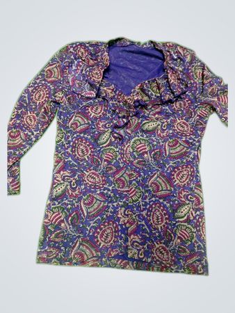 Printed Ruffle Blouse