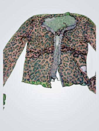 Sheer Leopard Print Cardigan