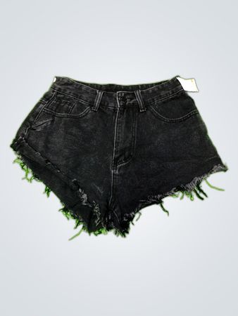 Unbranded Black Frayed Denim Shorts