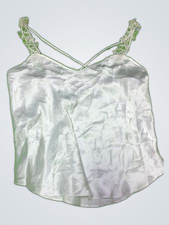 White Satin Lace Camisole Top