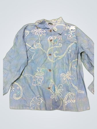 Napa Valley Women's Blue Embroidered Shirt