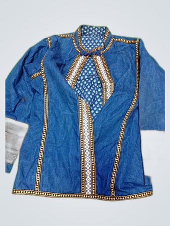 Blue Embroidered Shirt