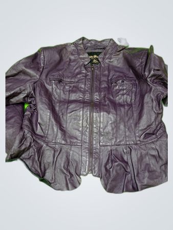 Ashley Stewart Purple Leather Jacket