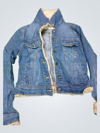 Denim Jacket with Fur Lining