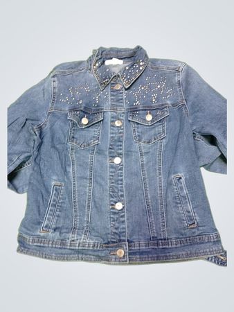 Denim Jacket with Rhinestone Embellishments