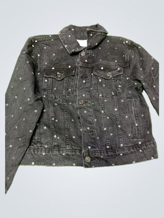 Current/Elliott Denim Jacket with White Polka Dots