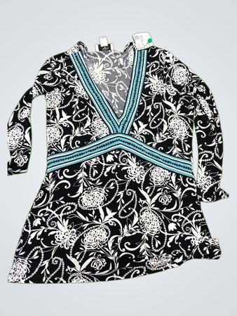 LOFT Black and White Floral Dress