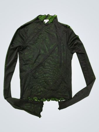 Garage Black Mesh Long Sleeve Top