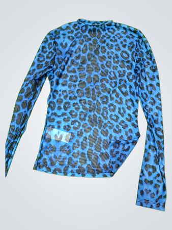 Blue Leopard Long-Sleeve Top