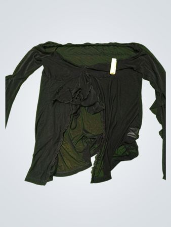 Black Long-Sleeve Sheer Top