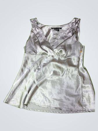 Pierre Cardin Gray Satin Blouse