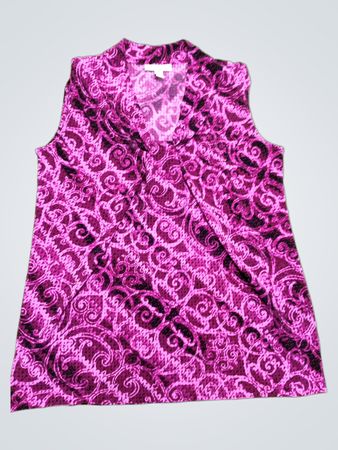 Dana Buchman Pink Paisley Blouse