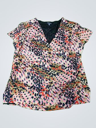 George Leopard Print V-Neck Blouse