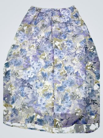 Floral Print Chiffon Maxi Skirt