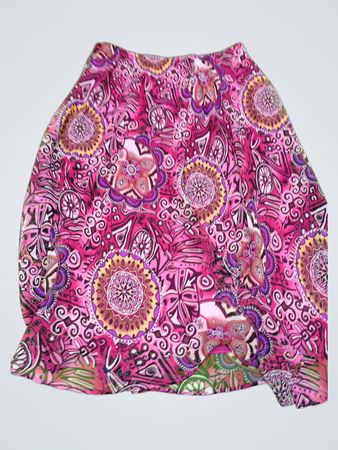 Pink Floral Patterned Capri Pants