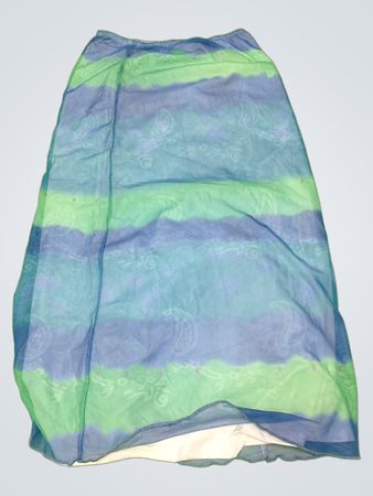 Blue and Green Striped Skirt