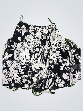 Black and White Floral Skirt