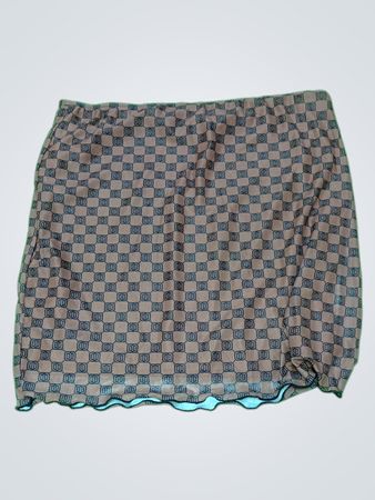 Brown Checkered Skirt