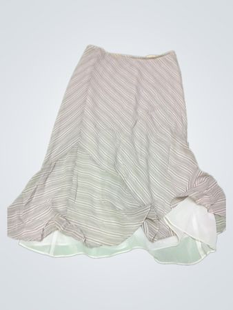 Gray and White Striped Skirt