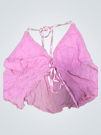 Pink Ruffled Cropped Top