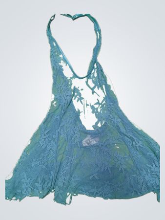 Blue Lace Halter Top