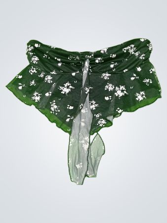 Unbranded Black Floral Tulle Mini Skirt