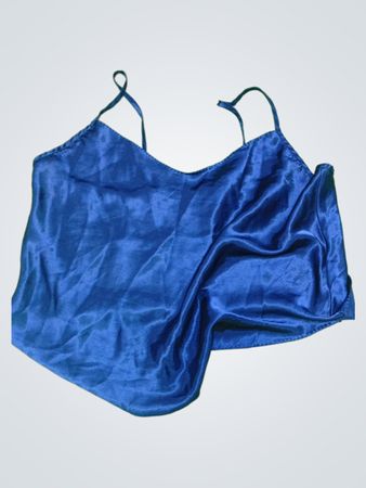 Blue Satin Cami Top