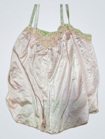 Pink Satin Camisole with Lace Trim