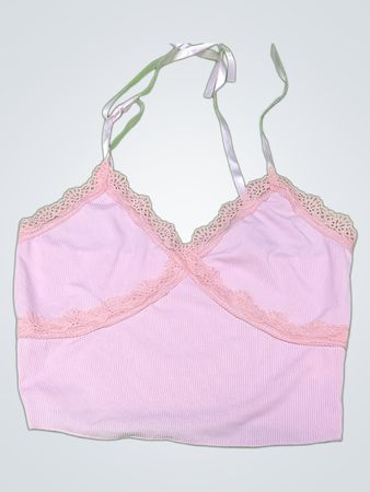 Pink Lace Trim Bra Top