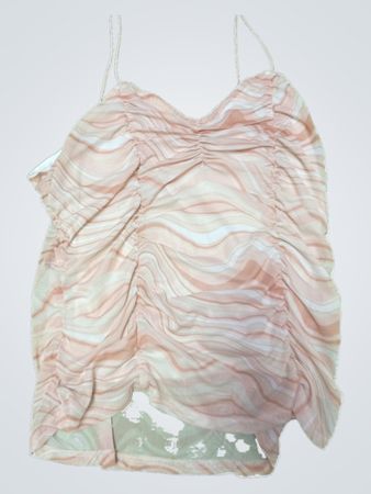 Blouse with Pink and White Pattern
