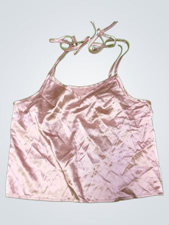 Pink Satin Halter Top