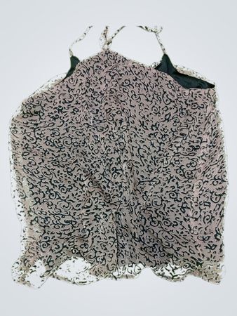 Blouse with Black and Green Pattern