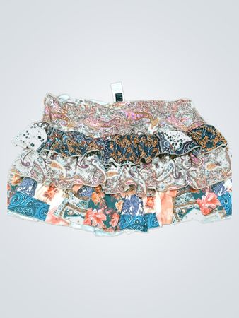 Zara Ruffled Paisley Print Mini Skirt
