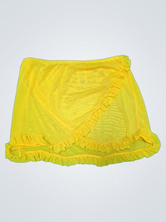 Breaking Waves Yellow Ruffled Mini Skirt
