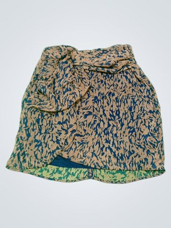Blue and Tan Floral Skirt