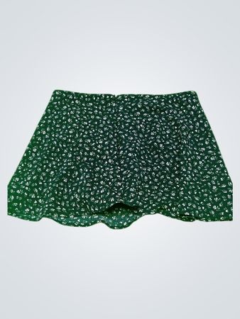 Green Floral Skirt