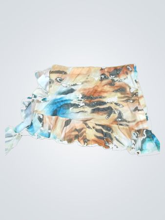 Tiger Print Ruffle Mini Skirt