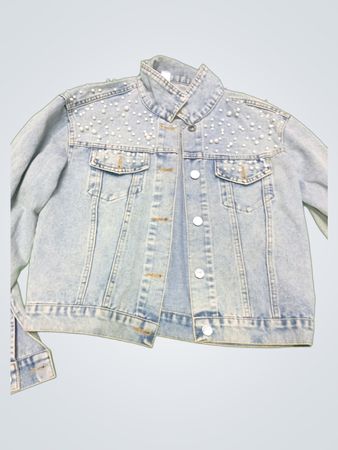 Pearl Embellished Denim Jacket