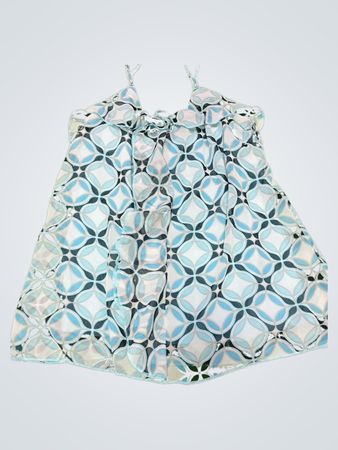 Blue and White Patterned Tank Top