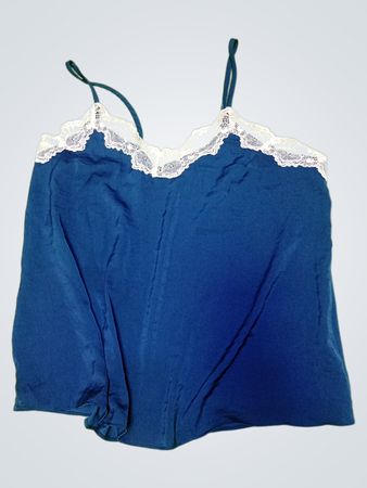 Blue Camisole with Lace Trim