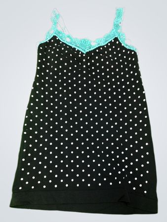 Unbranded Black Polka Dot Lace Trim Cami Top