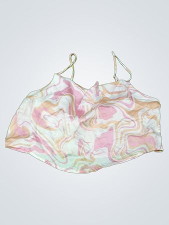 Pink and White Marbled Top