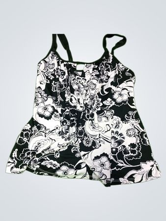 Black and White Floral Romper