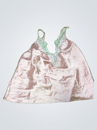 Pink Satin Camisole with Lace Trim