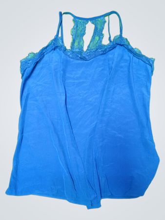 Blue Lace-Trimmed Camisole