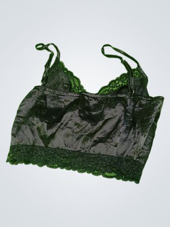 Black Lace Trim Bra Top